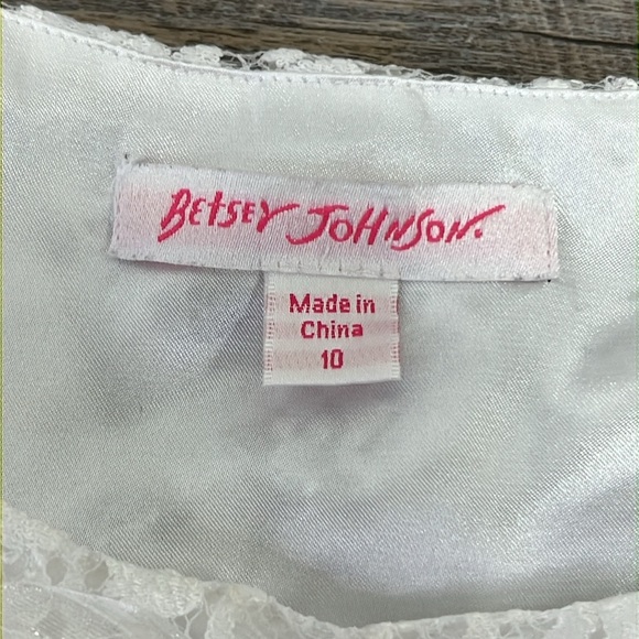 Betsy Johnson Vintage Lace Overlayed Cap Sleeve Mini Dress Size 10 - Picture 3 of 13